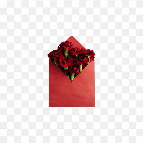 letter envelope with flower png